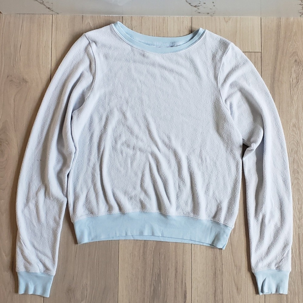 Wildfox Sweatshirt Womens XS Pastel Blue Baggy Beach Jumper Crew Neck Oversized